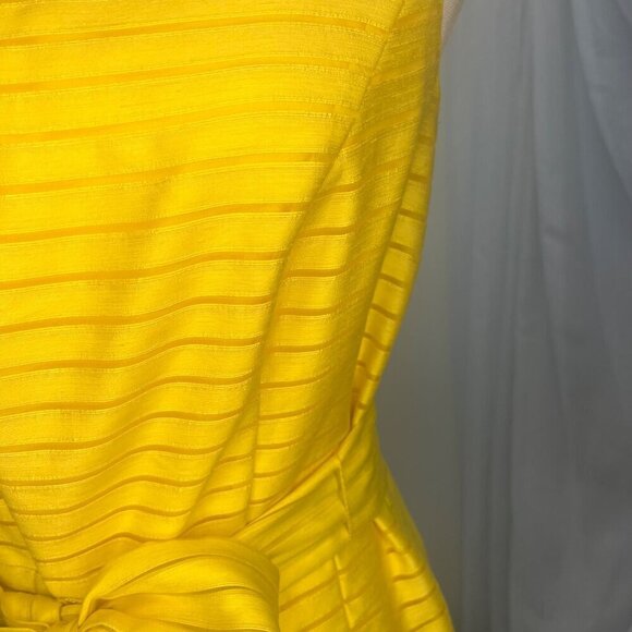 Tommy Hilfiger Yellow Sleeveless belted dress ladies size 4 Fit and Flare - Picture 6 of 9